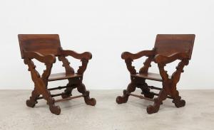 Par de sillones-reclinatorios, Toscana, siglo XVII